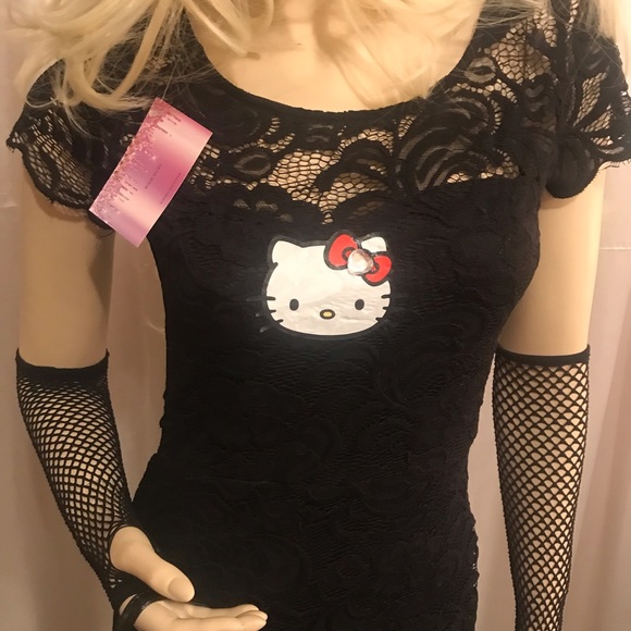 Gorgeous vintage hello kitty lace pin up doll dress and earrings 🍒 - Picture 5 of 16